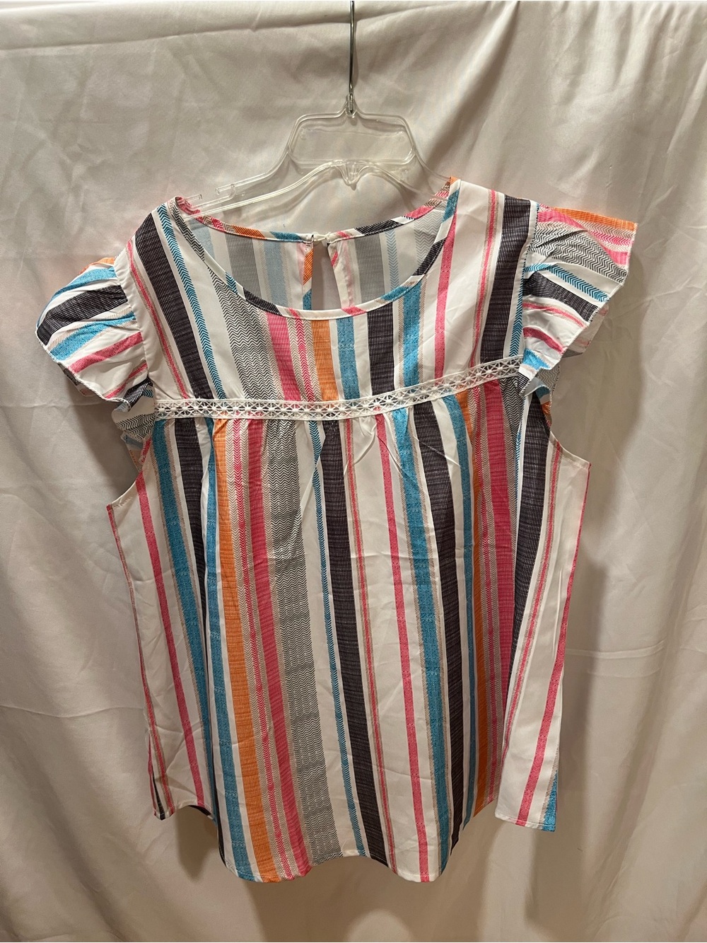 SHEIN Multicolor Striped Short Sleeve Blouse